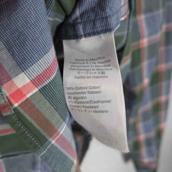 J Crew Shirt Mens L Green Plaid Casual Front Pocket Flex Long Sleeve Button Down - Picture 7 of 7